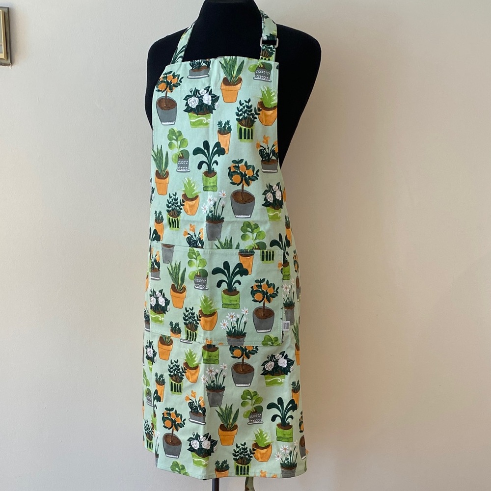 Floral Plant Print Apron 100% Cotton